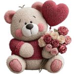 Sweet Valentine Plush Bear Sticker#190
