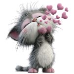 Blowing Kisses Valentine Kitten Sticker#189