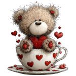 Teacup Teddy Valentine Cutie Sticker#194