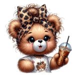 Iced Coffee Lover Teddy Sticker#193