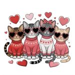 The Heart Sunglasses Kitty Crew Sticker#321