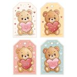 Four Cute And Lovely Teddy Sticker #27