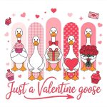 Sweetheart Duck & Goose Valentine Art Sticker#198