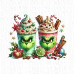 Grinch Christmas Coffee Cups Sticker #24