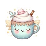 Pastel Hot Chocolate Cup with Wings Sticker #22