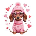 Sweetheart Wiener Dog in Knit Sweater Sticker#177
