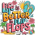 Life Is Better In Flip Flops Sticker#231