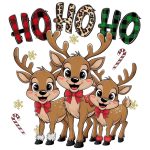 Sweet Reindeer Trio "Ho Ho Ho" Sticker #286