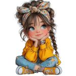 Sweet Side-Braid Dreamer Sticker#309