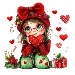 Cozy Christmas Heart Sweetheart Sticker#307