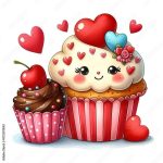 Cute Valentine Cupcake Sticker #16