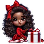 Girl Christmas Box Sticker#305