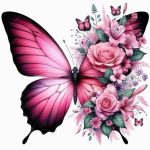 Elegant Butterfly & Pink Sticker #12