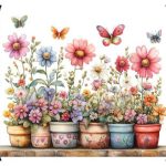 Garden Flowers & Butterflies Sticker #10