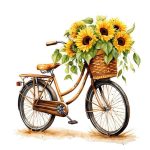Sweetheart Cruising Bike with Flowers Bouquet Sticker#170