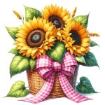 Vibrant Summer Sunflower & Lavender Bouquet Sticker #153