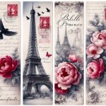 Eiffel Tower Vintage Floral Sticker #2